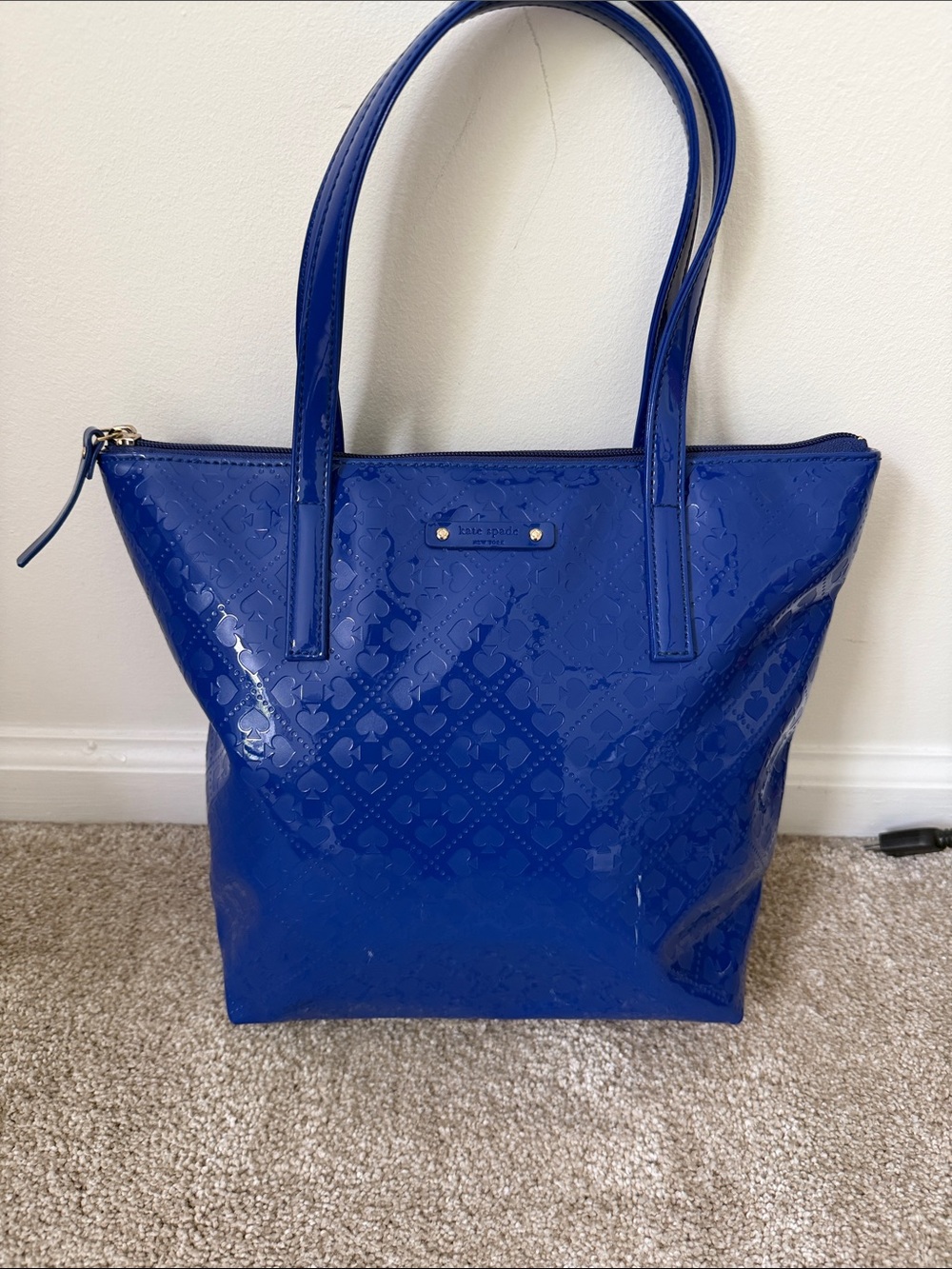 kate spade Patent Tote in Cobalt Blue
